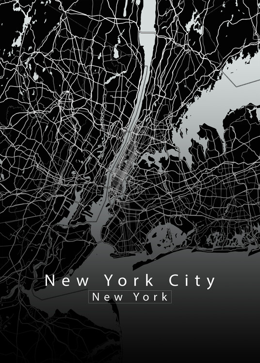 Poster New York City Map black