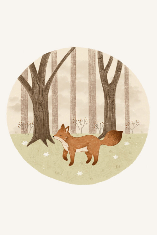 Schilderij op canvas Anna Lunak - Fox in the Forest