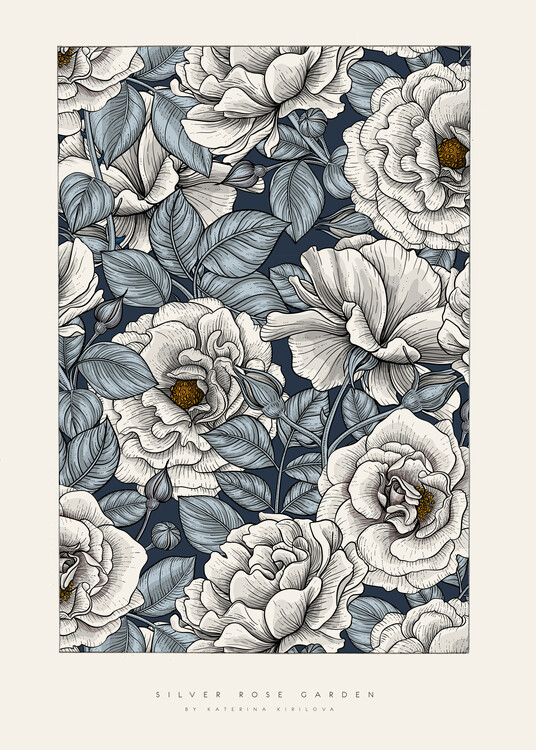 Плакат Katerina Kirilova - Silver Rose Garden