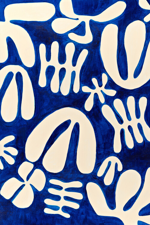 Poster Marisol Evora - White and blue Florals