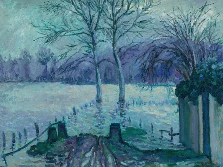 Poster Les Ajoux, Giverny (Blue Landscape) - Theodore Earl Butler