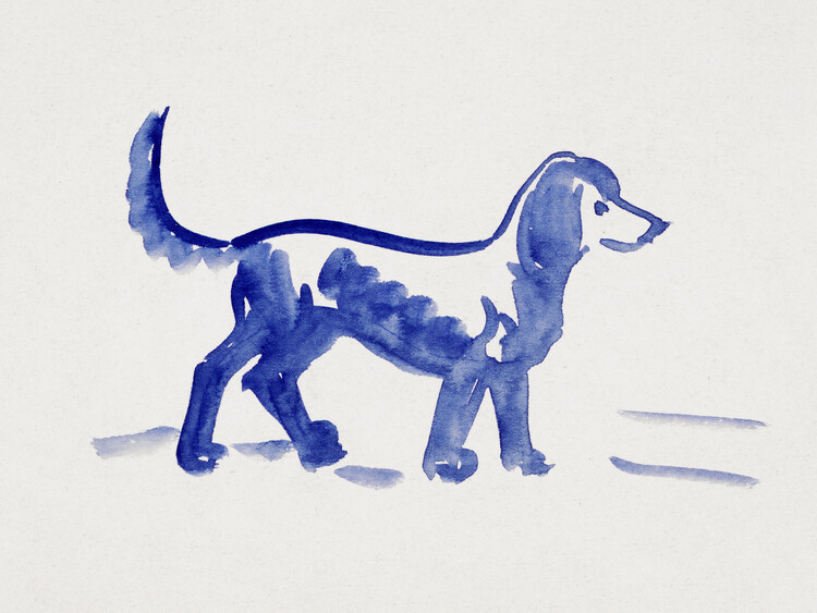 Poster The Great Dane (Dog in Blue) - Arnold Peter Weisz-Kubínčan