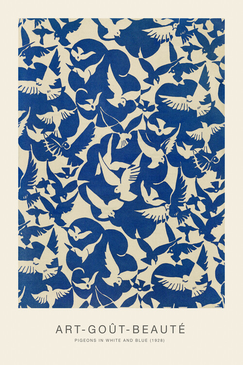 Plakat Pigeons in White & Blue from Art-Goût-Beauté Magazine
