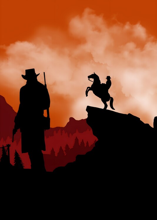 Poster red dead redemption 2 minimalis art