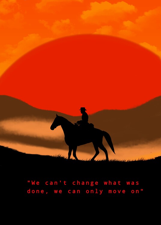 Poster landscape minimalist waiting for the sun art