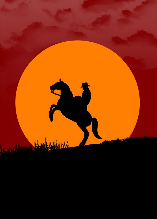 Poster landscape minimalist western art