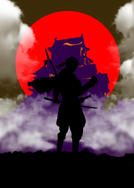 Poster ghost of tsushima minimalist art