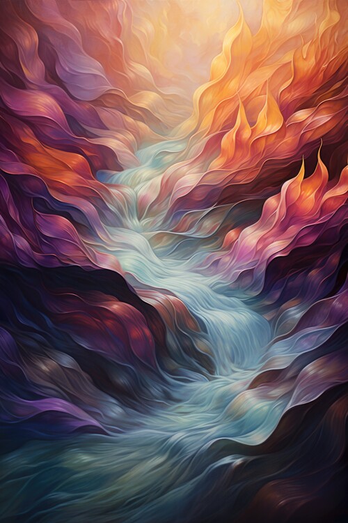 Poster Beautiful abstract creek