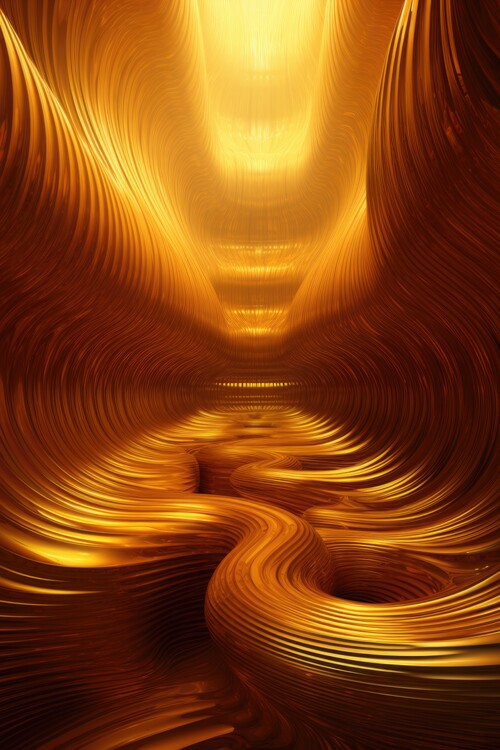 Poster Surreal golden room