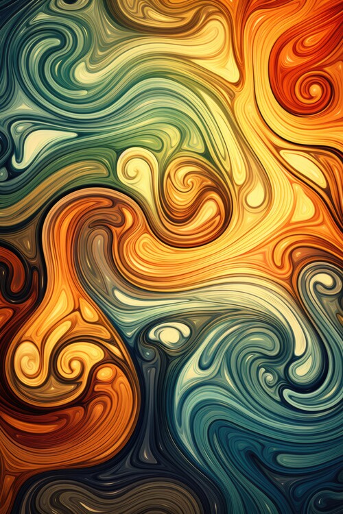Poster Trippy swirling modern art