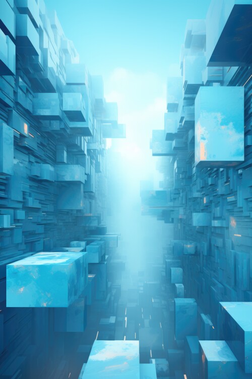 Poster Surreal cubic canyon