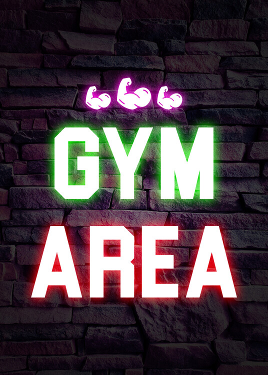 Poster Gym Area - Gym Neon Quote