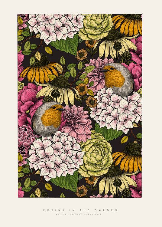 Poster Katerina Kirilova - Robins in the Garden