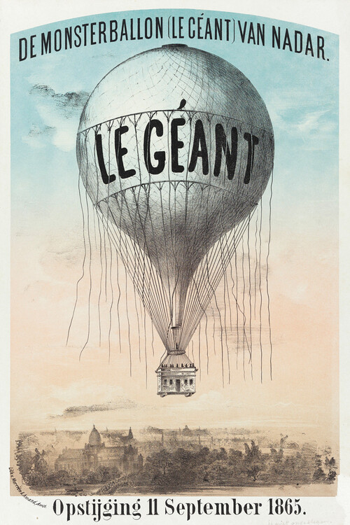 Plakat The Monster Balloon (Le Géant) 1865 - Morriën & Amand