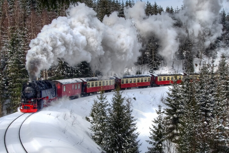 Poster Old Steam Lokomotive