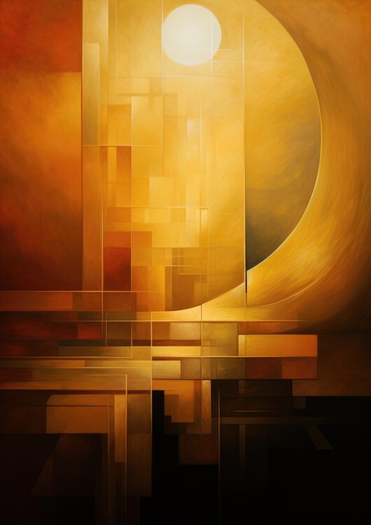 Poster Warm Golden Abstract