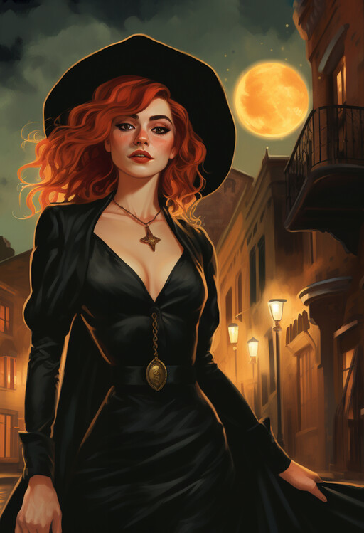 Poster The Ginger Witch Poster, Beautiful woman Poster, Halloween