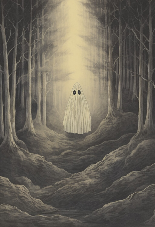 Poster The Ghost from the woods poster, Ghost Poster,Halloween