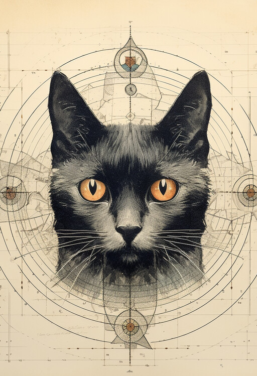 Poster Black Cat Poster, Vintage Cat, Halloween