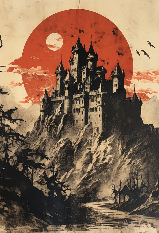 Poster Dracula's Castle Poster, Halloween