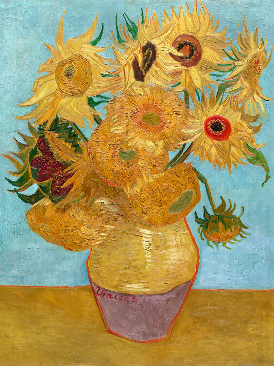 Sticker Vase with Twelve Sunflowers