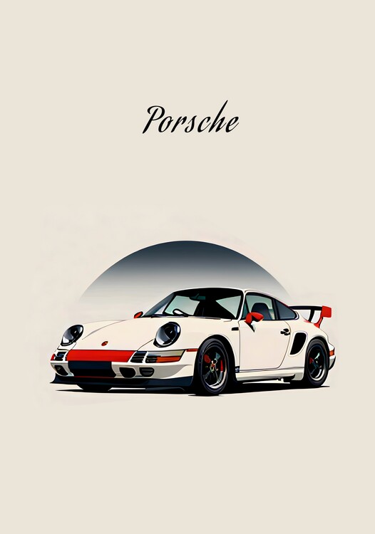 Poster minimalist retro sport car