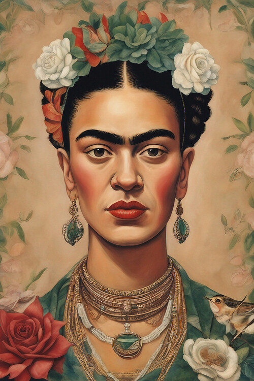 Poster Frida Kahlo - Vintage Portrait