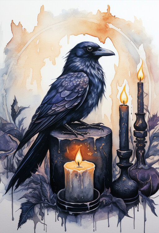 Plakát Crow Painting
