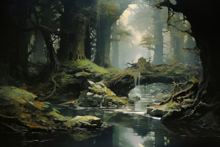 Poster Primeval Forest Painting