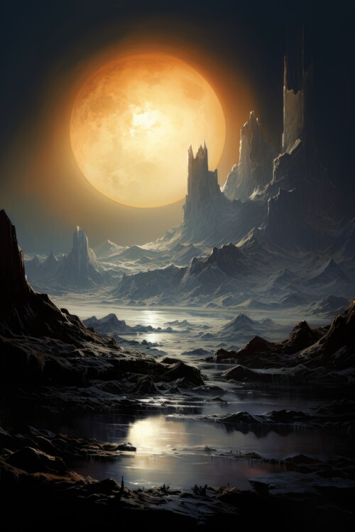 Poster Moonlight Landscape