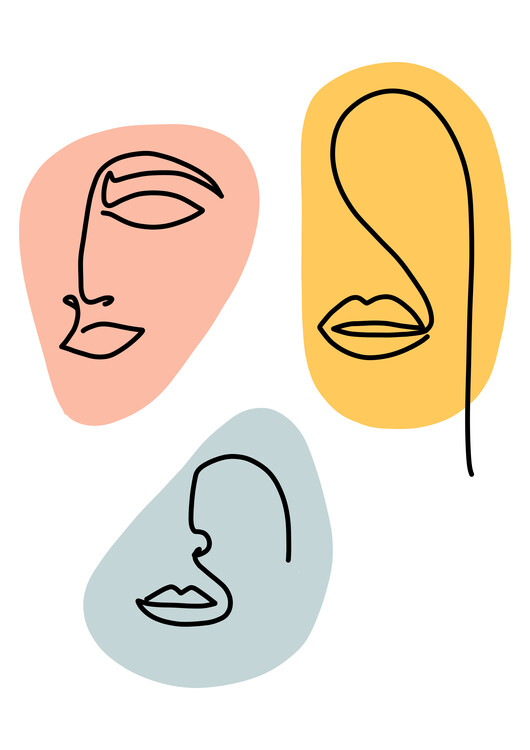 Poster Line art pastel