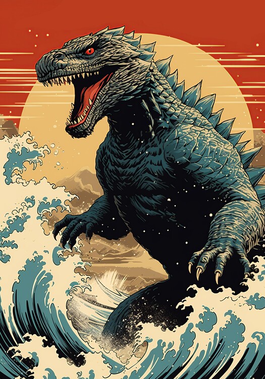 Canvas Print Godzilla Japan