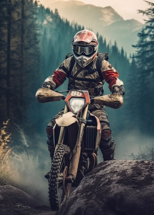 Poster Motocross sport biker