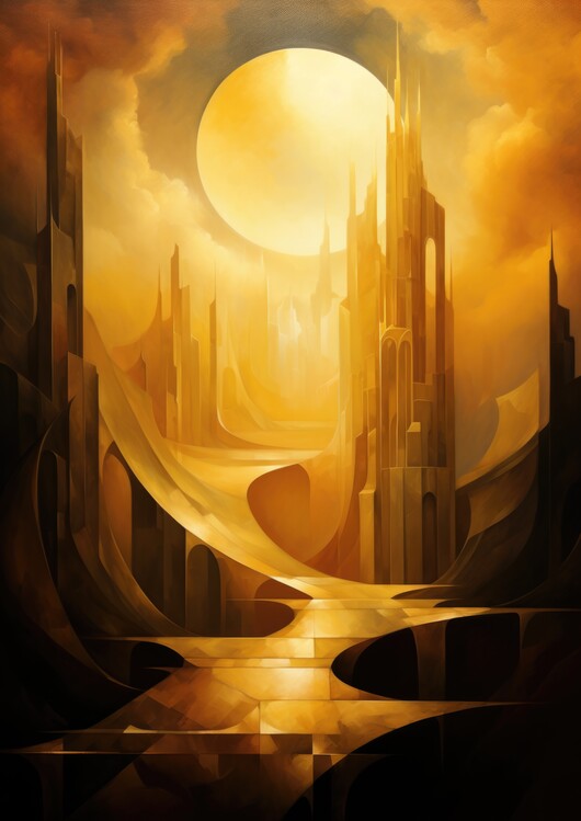 Poster Surreal Golden Artwork