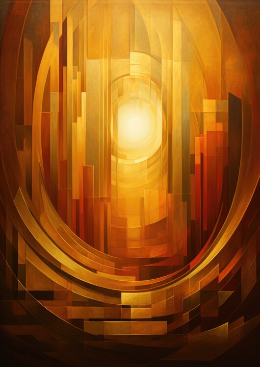 Poster Abstract Gold Painting