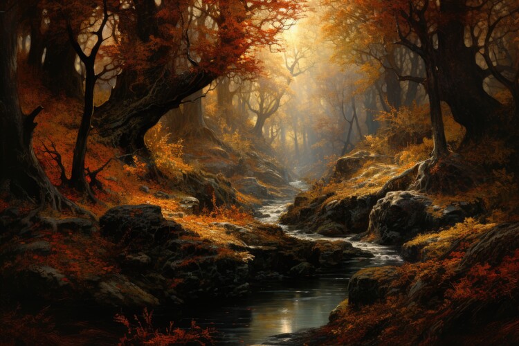 Poster Fall Forest Landscape