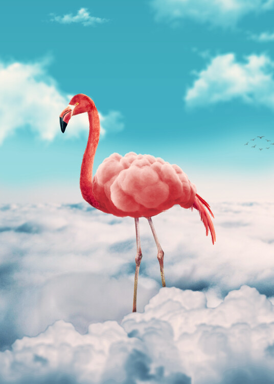 Poster Flamingo In The Clouds