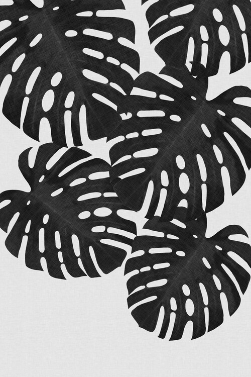 Αφίσα Monstera Leaf Black & White I