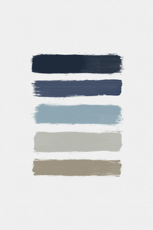 Plakat Blue & Taupe Stripes