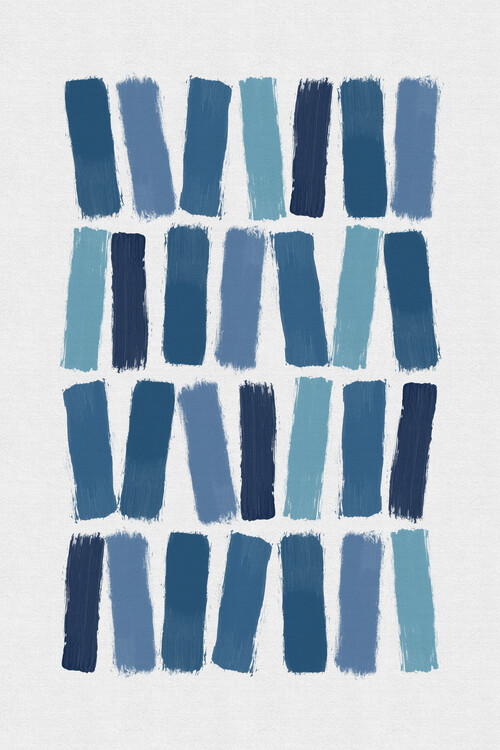 Poster Blue Brush Strokes