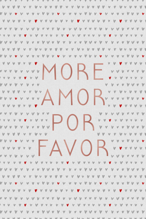Poster More Amor Pink Quote