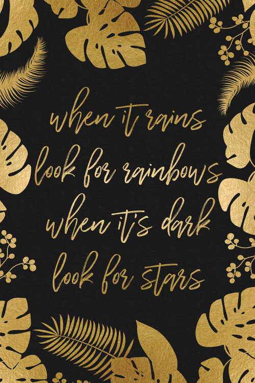 Poster Rain Rainbows & Stars Quote
