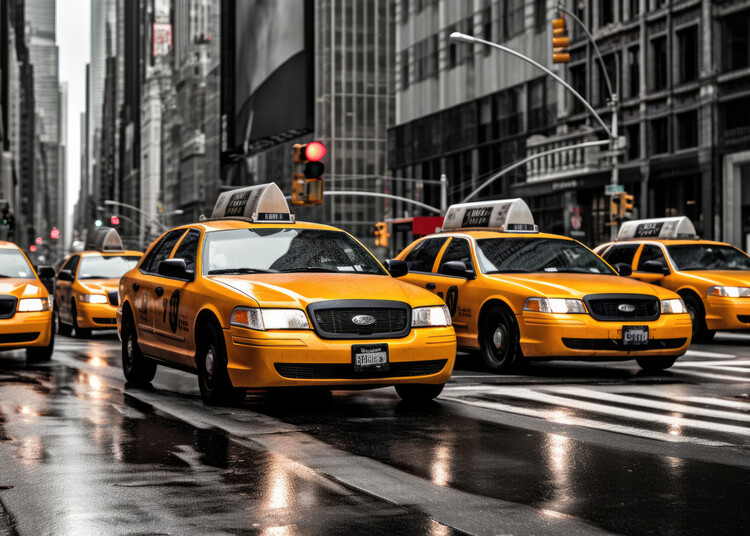 Плакат Taxis in new york
