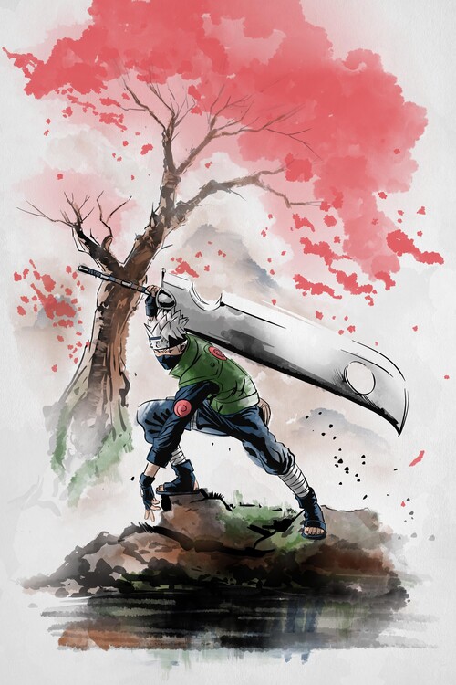 Canvas Print The copy ninja under the tree