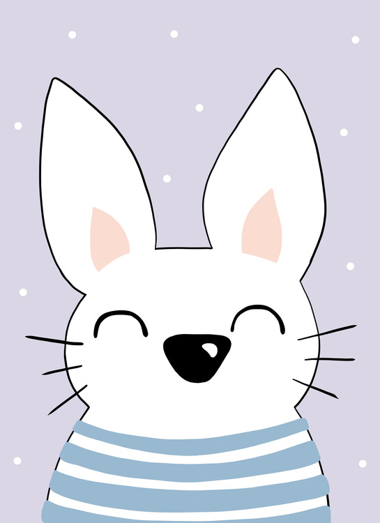 Плакат Rabbit Illustration scandinavian lines