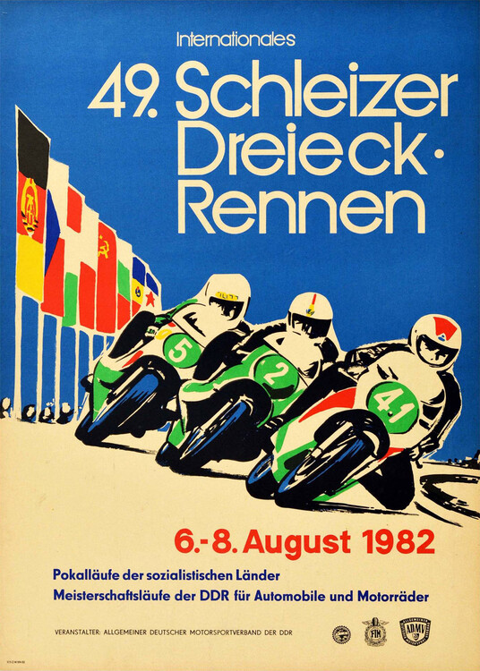 Poster Vintage Auto Racing Poster 49 Schleizer Dreieck Rennen Motor
