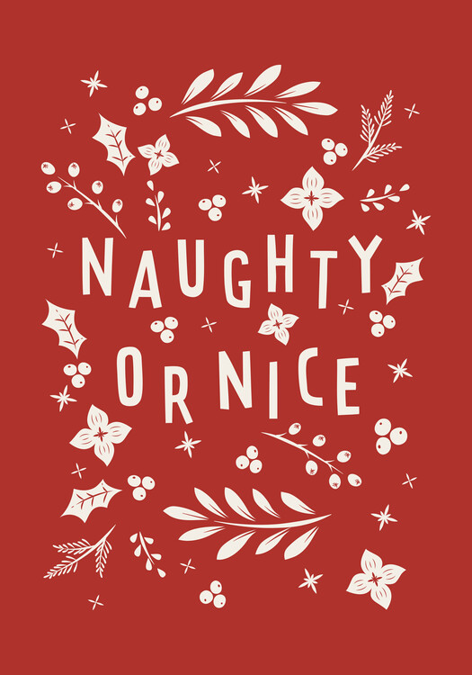 Poster Naughty or Nice Christmas art