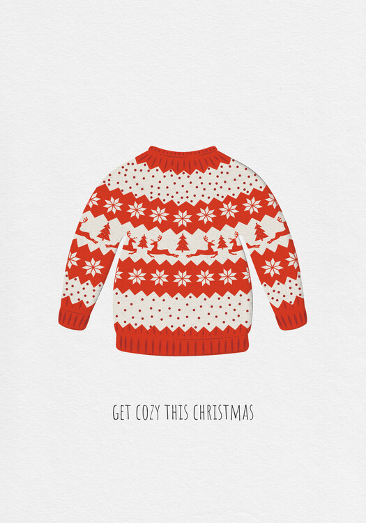 Poster Get Cozy this Christmas, Jumper illustration