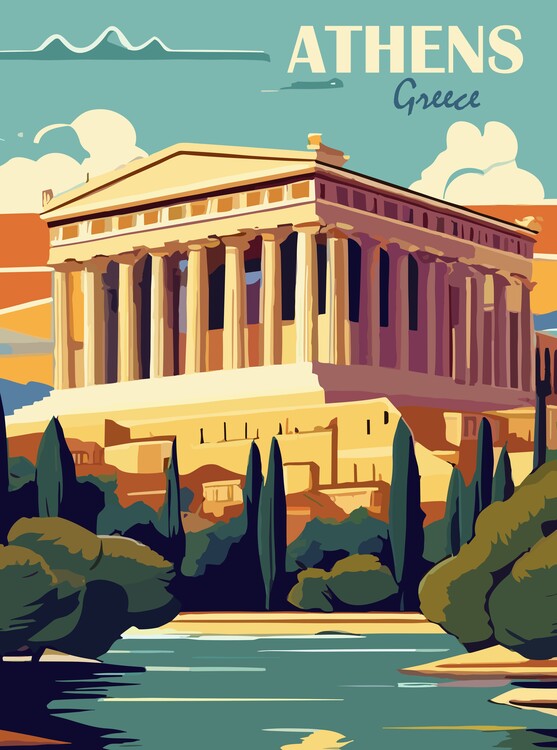 Poster Athens, Greece travel poster