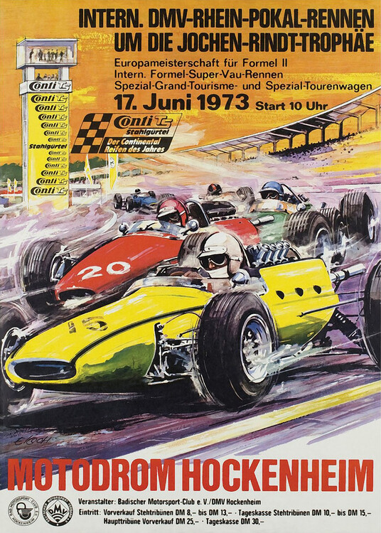 Poster 1973 F2 Hockenheim motor racing poster
